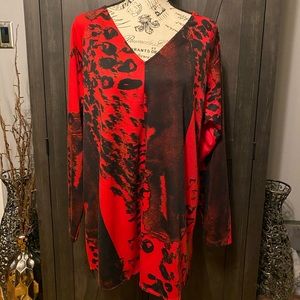 V-neck, long sleeved tunic